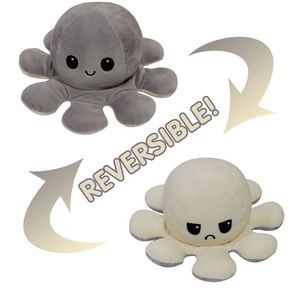 Reversible Grey/White Octopus Plushie